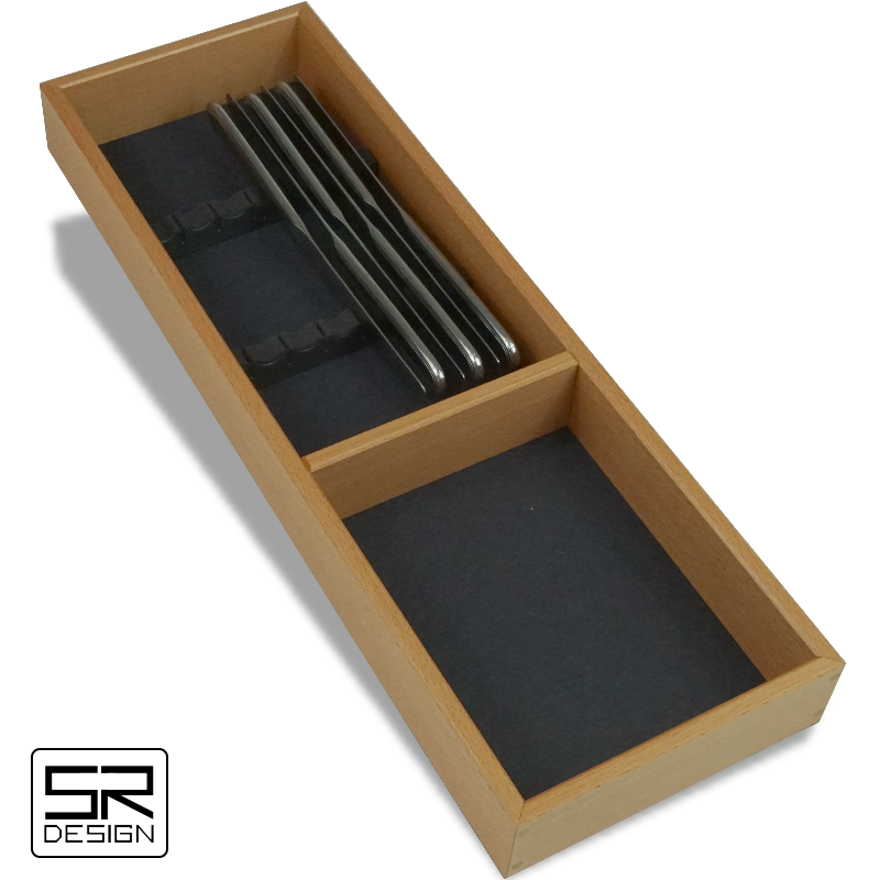 Besteckhalter-Element für 12 Messer. Für die Einzellagerung von Silber- und Edelstahlbestecke.