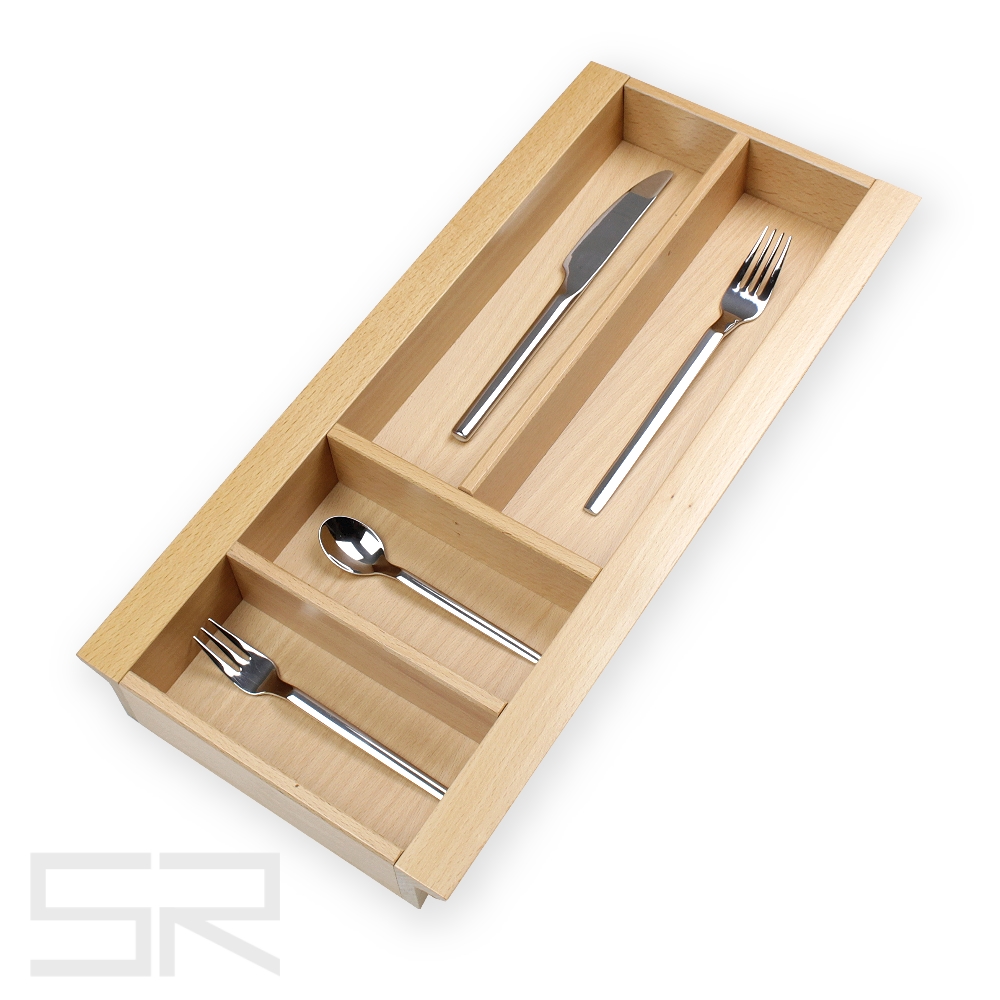 Besteckeinsatz K30 für schräge Zargen. Einzelstück. Buche.