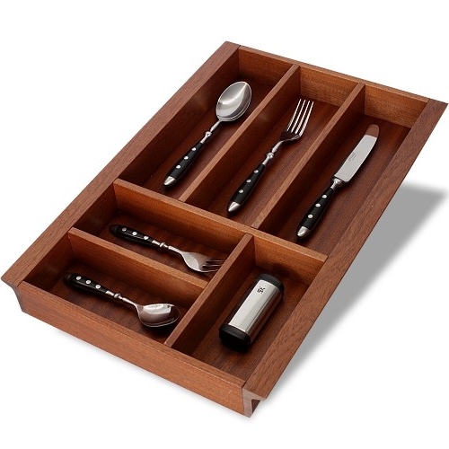 Besteckeinsatz K40 für schräge Zargen. Einzelstück. Sipo Mahagoni