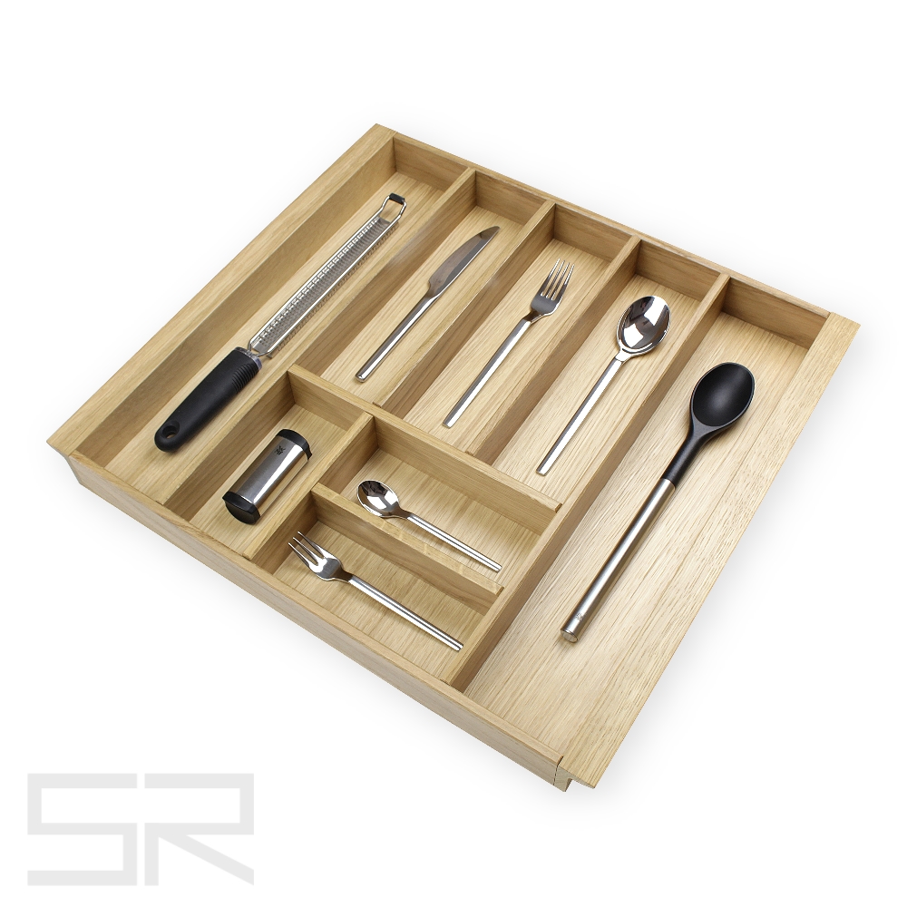 Besteckeinsatz K60 für schräge Zargen. Einzelstück. Eiche.