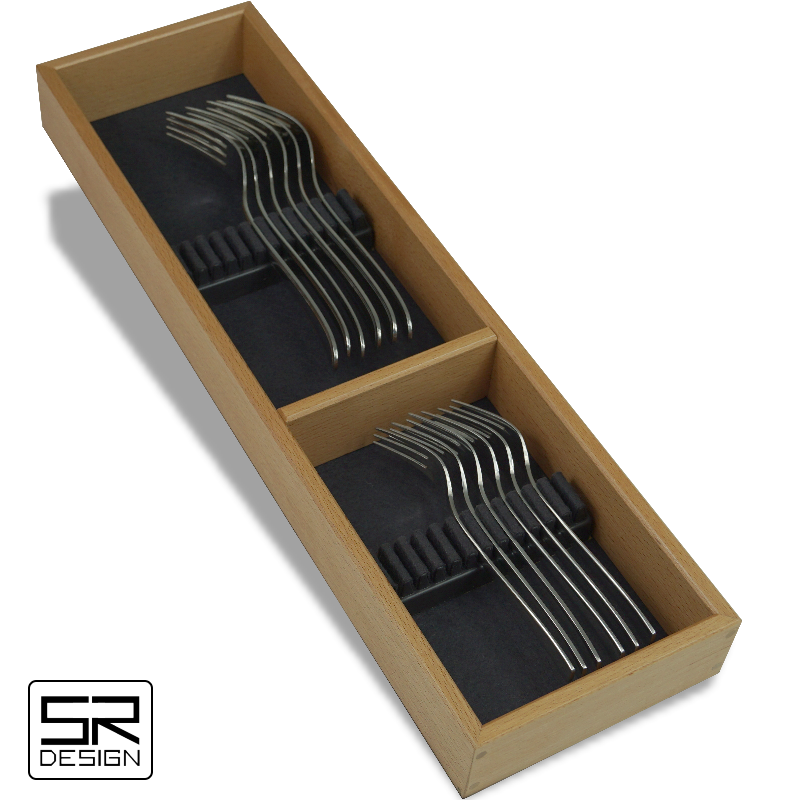 Besteckhalter-Element für 24 Besteckteile. Für die Einzellagerung von Silber- und Edelstahlbestecke.