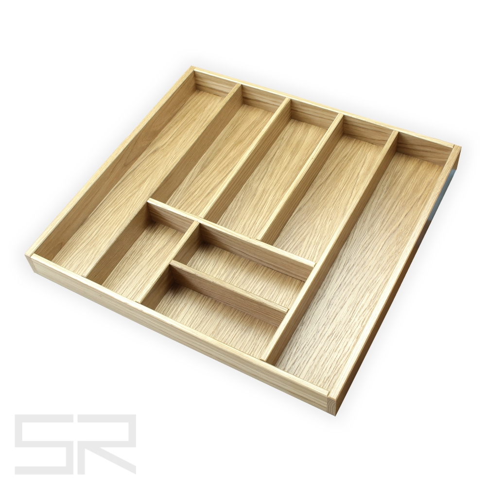 Besteckeinsatz für Schubladen mit schrägen Zargen. Eiche. *Sondermaß* 510x290mm